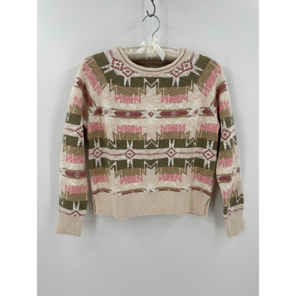 Faherty Artist Series Organic Cotton‎ Slub Pullover Sweater Desert Earth Fire XS